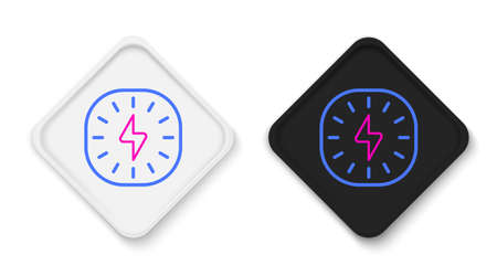 Line Lightning bolt icon isolated on white background. Flash sign. Charge flash icon. Thunder bolt. Lighting strike. Colorful outline concept. Vectorのイラスト素材