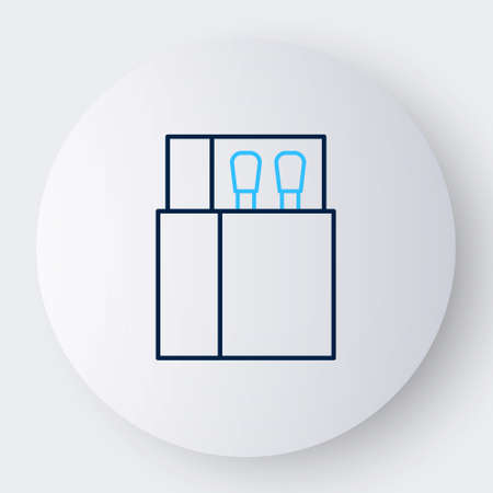 Line Open matchbox and matches icon isolated on white background. Colorful outline concept. Vectorのイラスト素材