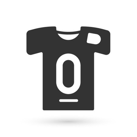 Grey Football jersey and t-shirt icon isolated on white background. Vectorのイラスト素材