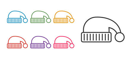 Set line Sleeping hat icon isolated on white background. Cap for sleep. Set icons colorful. Vectorのイラスト素材