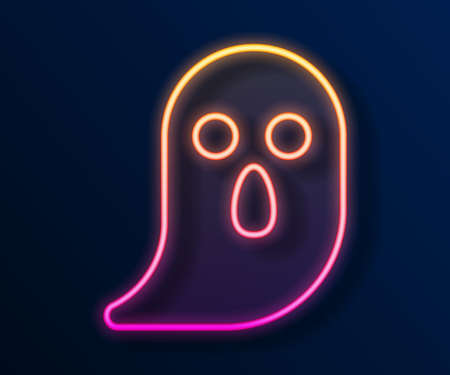 Glowing neon line Ghost icon isolated on black background. Happy Halloween party. Vectorのイラスト素材