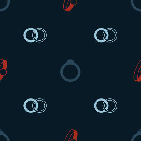 Set Diamond engagement ring, and Wedding rings on seamless pattern. Vectorのイラスト素材