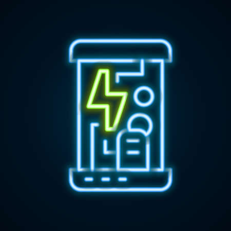 Glowing neon line Futuristic cryogenic capsules or containers icon isolated on black background....