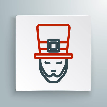 Line Leprechaun icon isolated on white background. Happy Saint Patricks day. National Irish holiday. Colorful outline concept. Vectorのイラスト素材