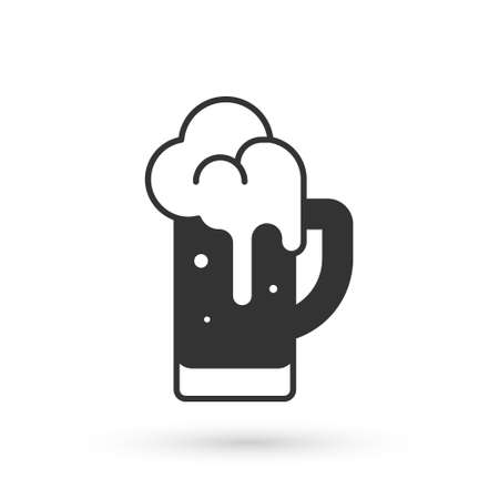 Grey Glass of beer icon isolated on white background. Vectorのイラスト素材