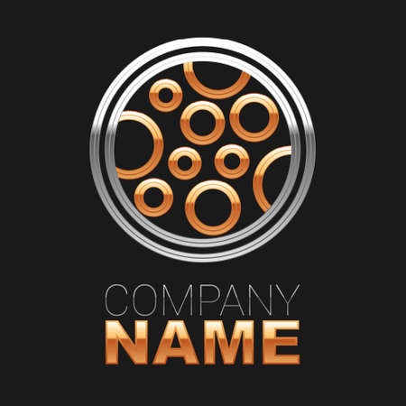 Line Pizza icon isolated on black background. Fast food menu. Colorful outline concept. Vectorのイラスト素材