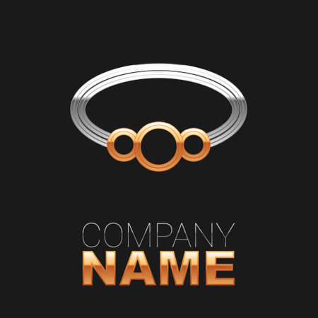 Line Bracelet jewelry icon isolated on black background. Bangle sign. Colorful outline concept. Vectorのイラスト素材