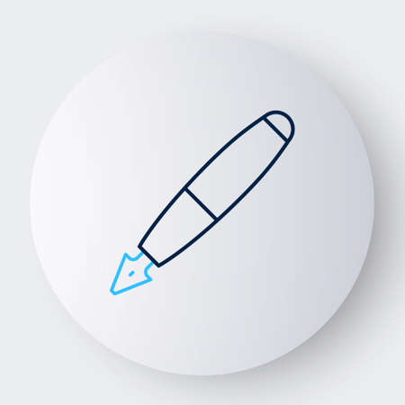 Line Fountain pen nib icon isolated on white background. Pen tool sign. Colorful outline concept. Vectorのイラスト素材