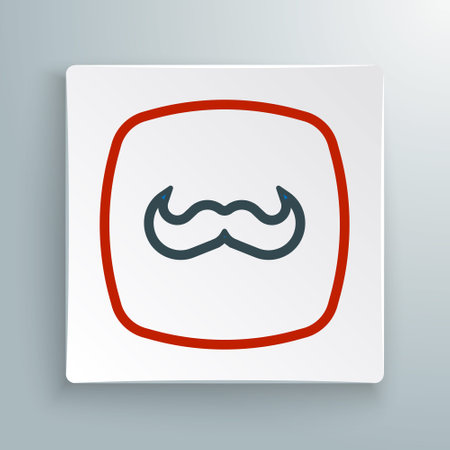 Line Mustache icon isolated on white background. Barbershop symbol. Facial hair style. Colorful outline concept. Vectorのイラスト素材