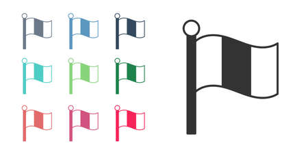 Black Flag Italy icon isolated on white background. Set icons colorful. Vectorのイラスト素材