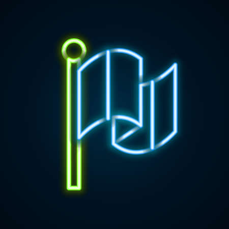 Glowing neon line Flag Italy icon isolated on black background. Colorful outline concept. Vectorのイラスト素材