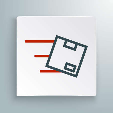 Line Location with cardboard box icon isolated on white background. Delivery services, logistic and transportation, distribution. Colorful outline concept. Vectorのイラスト素材