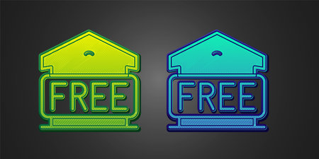 Green and blue Free storage icon isolated on black background. Vectorのイラスト素材