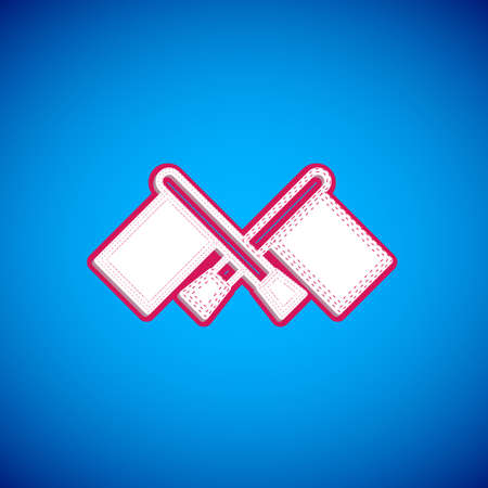 White Flag icon isolated on blue background. Location marker symbol. Vectorのイラスト素材