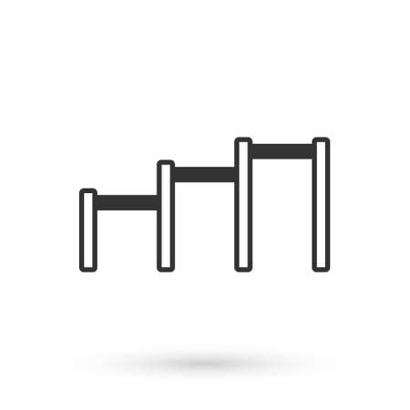 Grey Sport horizontal bar icon isolated on white background. Vectorのイラスト素材
