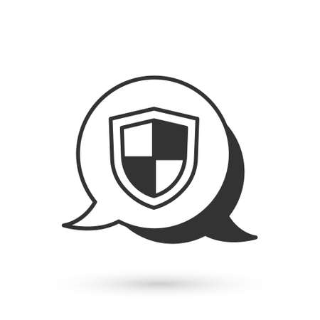 Grey Shield icon isolated on white background. Insurance concept. Guard sign. Security, safety, protection, privacy concept. Vectorのイラスト素材