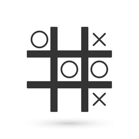 Grey Tic tac toe game icon isolated on white background. Vectorのイラスト素材