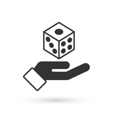 Grey Game dice icon isolated on white background. Casino gambling. Vectorのイラスト素材