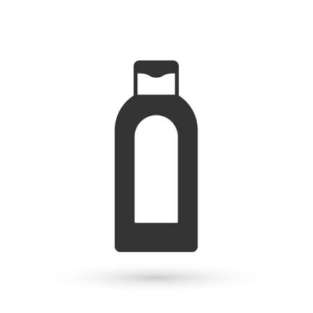 Grey Bottle of shampoo icon isolated on white background. Vectorのイラスト素材