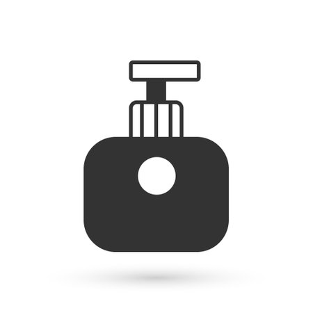 Grey Tube of hand cream icon isolated on white background. Vectorのイラスト素材