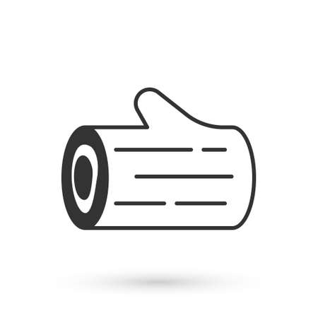 Grey Wooden log icon isolated on white background. Stack of firewood. Vectorのイラスト素材