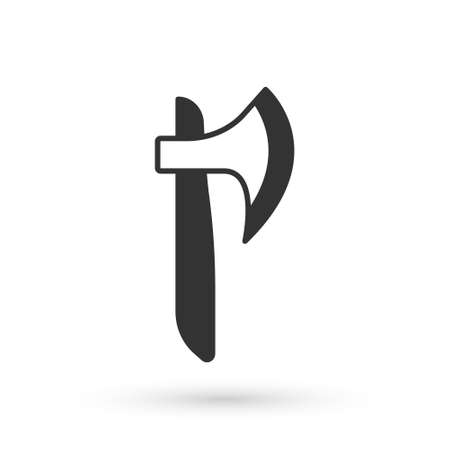 Grey Wooden axe icon isolated on white background. Lumberjack axe. Vectorのイラスト素材