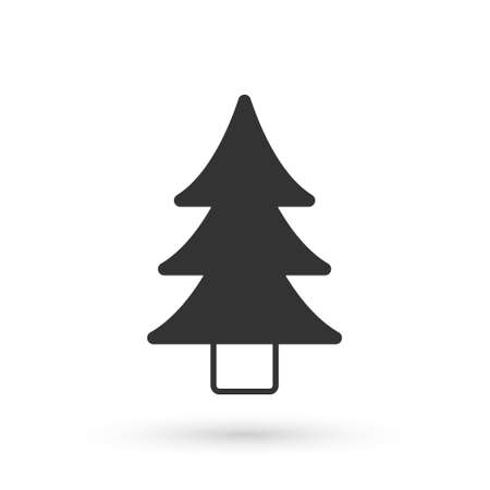 Grey Tree icon isolated on white background. Forest symbol. Vectorのイラスト素材
