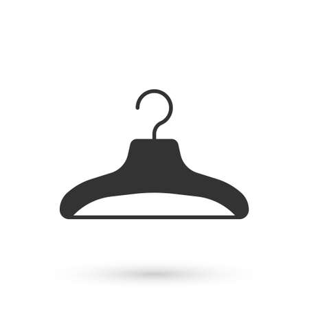 Grey Hanger wardrobe icon isolated on white background. Cloakroom icon. Clothes service symbol. Laundry hanger sign. Vectorのイラスト素材