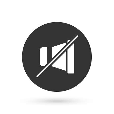 Grey Mute microphone icon isolated on white background. Microphone audio muted. Vectorのイラスト素材