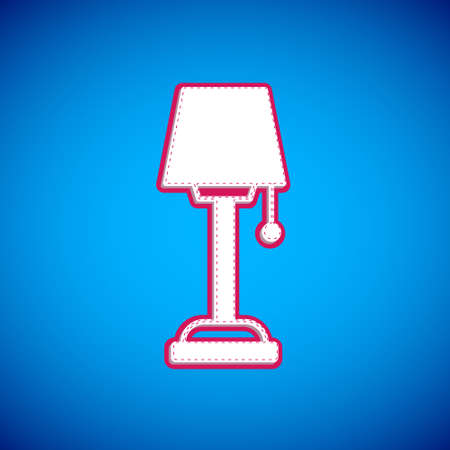 White Floor lamp icon isolated on blue background. Vectorのイラスト素材