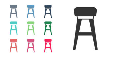 Black Chair icon isolated on white background. Set icons colorful. Vectorのイラスト素材