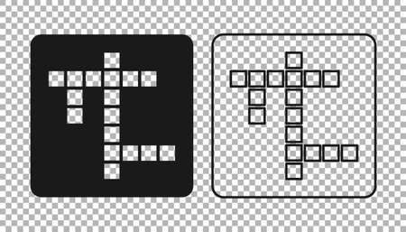 Black Crossword icon isolated on transparent background. Vectorのイラスト素材