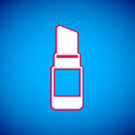 White Lipstick icon isolated on blue background. 8 March. International Happy Women Day. Vectorのイラスト素材