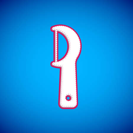 White Dental floss icon isolated on blue background. Vectorのイラスト素材
