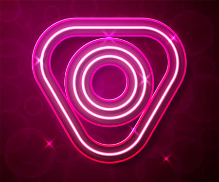Glowing neon line Sewing chalk icon isolated on red background. Vectorのイラスト素材