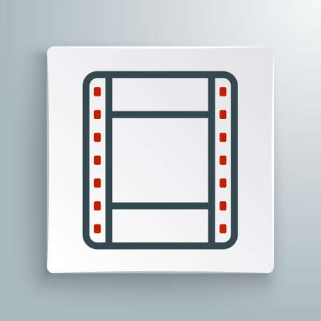 Line Play video icon isolated on white background. Film strip sign. Colorful outline concept. Vectorのイラスト素材