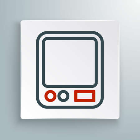 Line Electronic coffee scales icon isolated on white background. Weight measure equipment. Colorful outline concept. Vectorのイラスト素材