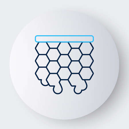 Line Honeycomb icon isolated on white background. Honey cells symbol. Sweet natural food. Colorful outline concept. Vectorのイラスト素材