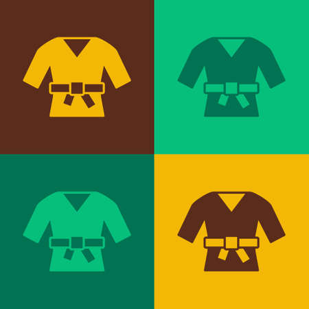 Pop art Kimono icon isolated on color background. Chinese, Japanese, Korean, Vietnamese wearing national costumes, kimono. Traditional Asian costumes. Vectorのイラスト素材