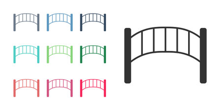 Black Playground kids bridge icon isolated on white background. Set icons colorful. Vectorのイラスト素材