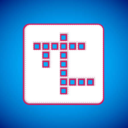 White Crossword icon isolated on blue background. Vectorのイラスト素材