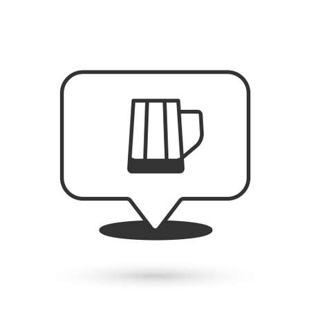 Grey Wooden beer mug icon isolated on white background. Vectorのイラスト素材