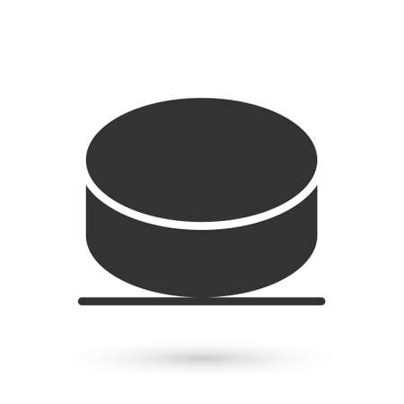 Grey Hockey puck icon isolated on white background. Vectorのイラスト素材