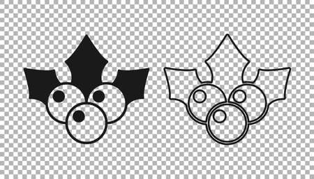 Black Branch viburnum or guelder rose icon isolated on transparent background. Merry Christmas and Happy New Year. Vectorのイラスト素材