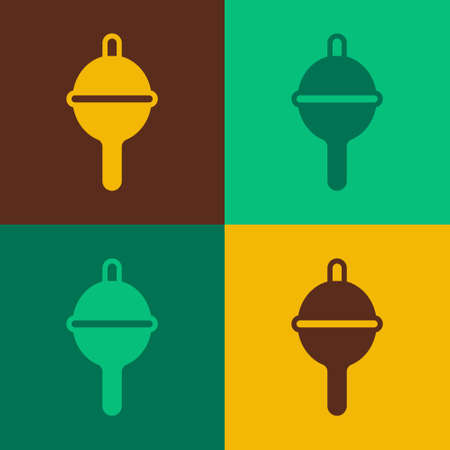 Pop art Fishing float icon isolated on color background. Fishing tackle. Vectorのイラスト素材