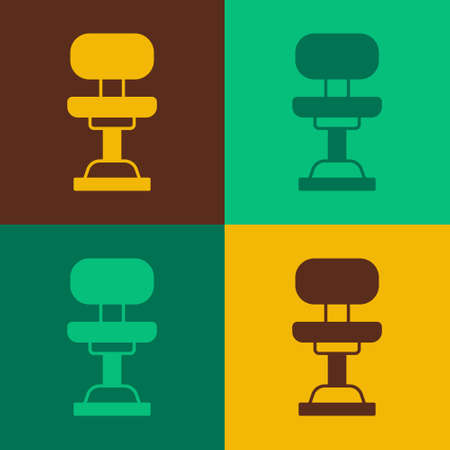 Pop art Office chair icon isolated on color background. Vectorのイラスト素材