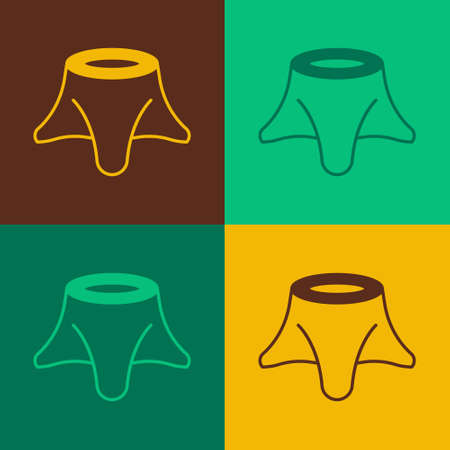 Pop art Tree stump icon isolated on color background. Vectorのイラスト素材