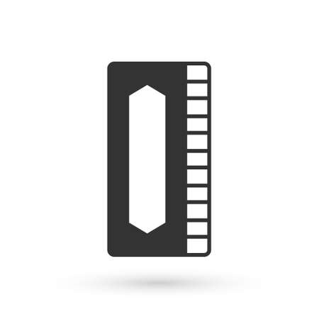 Grey Harmonica icon isolated on white background. Musical instrument. Vectorのイラスト素材