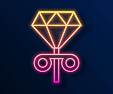 Glowing neon line Stud earrings icon isolated on black background. Jewelry accessories. Vectorのイラスト素材