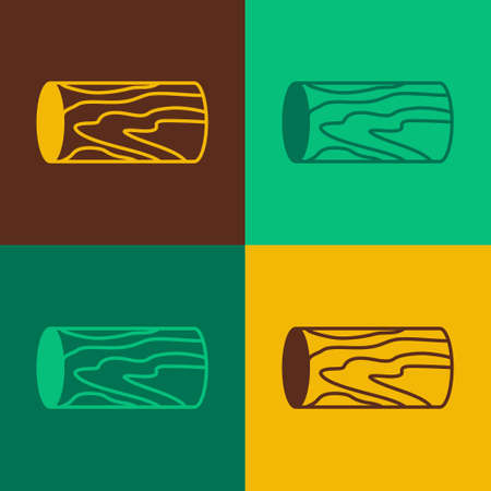 Pop art Wooden log icon isolated on color background. Stack of firewood. Vectorのイラスト素材